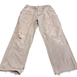 Carhartt B11 DES Distressed Duck Canvas Work Dungaree Pants Thrashed Tan 32x30